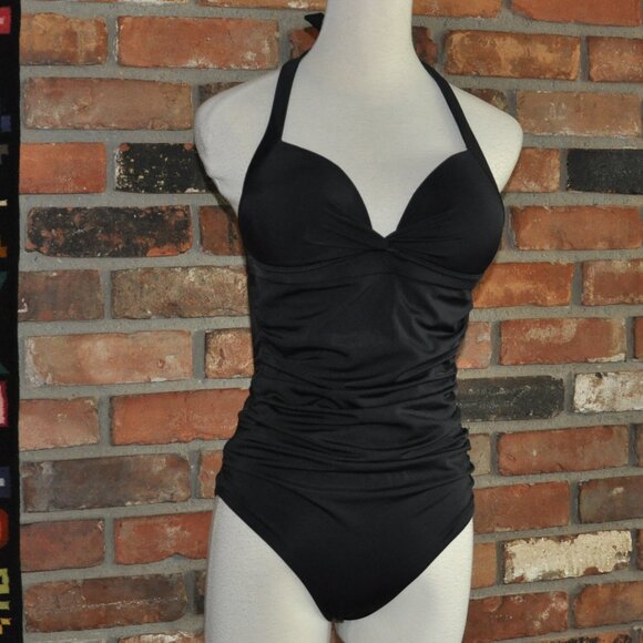 VICTORIA'S SECRET Twist Halter Tummy Control One-Piece Ruched Swim Bathing Suit - Picture 2 of 14